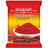 Pushp Brand Fine Red Chili Powder Patna Quality (200g) (Pack of 1)