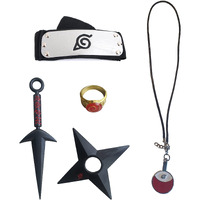 Store2508 Headband Ring Pendant Necklace Toy Weapon Shuriken Toy Set Of 5 Pcs Multicolor, Adult