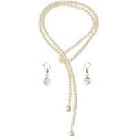 Siddhi art jewellery 4 in 1 Artificial Pearl Stone Long Unique Style 54 Inches Layered Necklace Set For Women (Moti Mala) (White)