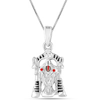 Silver Style Mens 925 Sterling Silver BIS Hallmarked Tirupati Bala ji Pendant Necklace