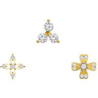 Comet Busters Floral Nose Studs Stick Ons Self Adhesive Non Piercing Nose Studs (Nosestud010)
