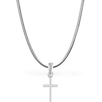 AKSHAT SAPPHIRE Sterling Silver (92.5% purity) God Jesus Chain Pendant (Pendant with Snake Chain - 22 Inches) for Men & Women Pure Silver Lord Isa Masih Chain Locket
