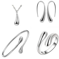 Peora Stylish 925 Sterling Silver Plated Jewellery Set for Women Girls
