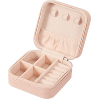 Fariox PU Leather Small Jewelry Box, Travel Portable Jewelry Case for Ring, Pendant, Earring, Necklace, Bracelet Organizer Storage Holder Boxes (Pink) (Jewelry Box small)