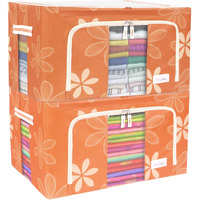 BlushBees Living Box - Storage Boxes for Clothes, Saree Cover - 55 Litre, Pack of 2, Orange