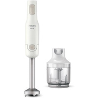 Philips Hand Blender HL1600/02-650W Powerful Motor, Compact Chopper, Detachable Steel Rod, Single Button Release, 2 Year Warranty, White & Brown