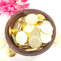 Anciently Lakshmi Kubera Coins 27 Nos Brass | Kubera Pooja Coins 27 Nos | Kubera Coins 27 Nos (Brass, 2.5 cm Diameter X 0.1 cm Thick) (Gold Colour)
