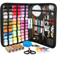 FELTHOUSE 206 pcs Sewing Kit, Complete Sewing Kit Set - Thread Box, Tailoring Materials, Needle and Thread Box - Ideal Sewing Kit Box for Home Use. (New)