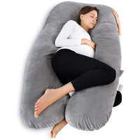 OYO BABY Cooling Pregnancy Pillows, U Shaped Silky Maternity Pillow for Pregnant Women, Pregnancy Body Pillow for Sleeping, Back Pain Relief and Pregnant Legs, Hips, Belly Support (Grey)