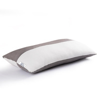 GADDA CO Height Adjustable Hollow Fibre Sleeping Pillow with Zip | Set of 1 (White and Grey, 27 X 16 Inch) 6 Months Warranty - Hollow Staple Fiber Filler