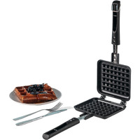 Vinod Zest Die Cast Aluminium Non Stick Waffle Maker | Waffle Pan Cake Maker Machine |Gas Base | 3 Layer Coating | Scratch Proof | 1 Year Warranty, 1000 Watts, Black