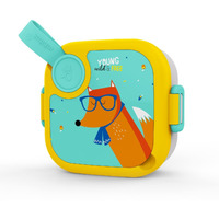 rabitat Lunchmate Mini Stainless Steel Lunch Box with Spoon | Airtight | Leakproof Snack Box/Tiffin Box for Kids/Toddlers/Infants to School/Picnic - 500 ML