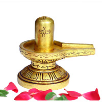 anciently Brass Shivling Mini | Mini Brass Shiva Lingam | Brass Sivalingam for Puja Mini | Shivling for Pooja Brass 5CM Height Brass Gold Colour 1 Piece