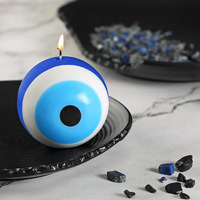 PROSPERRO LUMO by Parkash Candles Blue Evil Eye Candle Gift Nazar Home Decor Handmade Candles Desk Sculpture Decoration for House || Bedroom || Living Room || Set of 2 (Evil EYE BALL - BLUE)