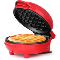 BUYERZONE Waffles Maker Machine For Home, Waffle Maker Mini, 3 in 1 Electric Waffle Iron, Pancake Maker - For Individual Belgian Waffle - Stainless Steel Non-stick - 4 Inch- 350 Watts (Multi)