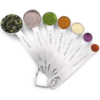 Homepixi Premium Stainless Steel Measuring Spoon Set (Set of 7), Premium Heavy Duty Metal Stainless Steel Measuring Spoons Set for Cooking and Baking
