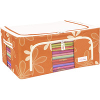 BlushBees Oxford fabric Living Box Storage Boxes for Clothes, Saree Cover Bags - 44 Litre, Pack of 1, Orange