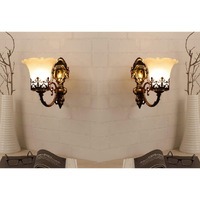 GreyWings Crown On Glass Single Head Antique Portuguese Style Wall Light (Bulb Not Included), Pack of 2