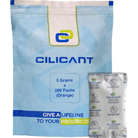 CILICAnT 5 Gram (200 Pcs) Silica Gel Orange Packets Desiccant Dehumidifiers, Indicating Silica Gel Packs for Moisture Absorption (5 Gram X 200 Pcs = 1 Kg)