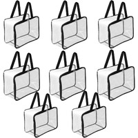 TULMAN 28 L Multipurpose Transparent Storage Bag for Clothes PVC Packing Organizer for Sarees Clothes - 41x33x20 cm - 8 Pack (Plastic)