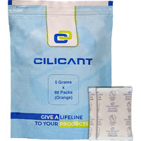 CILICAnT 5 Gram (80 Pcs) Silica Gel Orange Packets Desiccant Dehumidifiers, Indicating Silica Gel Packs for Moisture Absorption (5 Gram X 80 Pcs = 400 Gram)