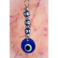 DT DECTONE Metal Blue Turkish Evil Eye Nazar Battu Hanging For Car, Home & Office Protection From Negative Energy Good Luch Charm And Prosperity