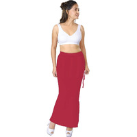 dermawear Women Blended Fabric Saree Shapewear Petticoat (Red, XL)