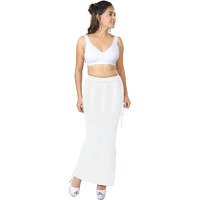 dermawear Women Blended Fabric Saree Shapewear Petticoat (White, X-Large)