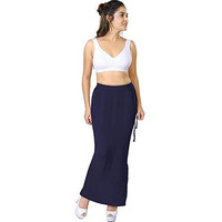 dermawear Women Blended Fabric Saree Shapewear Petticoat (Navy Blue; Medium)