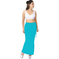 dermawear Women Blended Fabric Saree Shapewear Petticoat (Turquoise Blue, Large)
