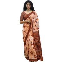 JALTHER Handicrafts Womens Ikat Hand Block Print Jaipuri Cotton Mulmul Saree with Blouse Piece - _SH_139