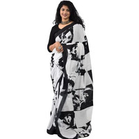 JALTHER Handicrafts Womens Ikat Hand Block Print Jaipuri Cotton Mulmul Saree with Blouse Piece - _SH_128