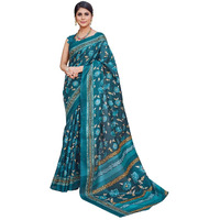 Yashika Womens Printed Trendy Art Silk Saree with Blouse Material||Rama Coloured Art Silk Saree||AZ-YS-P1-GULZAR RAMA