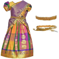 AMIRTHA FASHION Girls Traditional Rudhura Half Sarees (6-7 Years_AMFRHSG5_28)