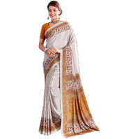 Jaanvi fashion Womens Ethnic Printed Crepe Silk Saree with Blouse Piece