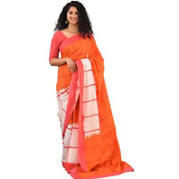 JALTHER Handicrafts Womens Ikat Hand Block Print Jaipuri Cotton Mulmul Saree with Blouse Piece - Black_127