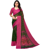 Mubeno PS Brasso Aadi Bottle Green_M Plain Chiffon Brasso sarees for women