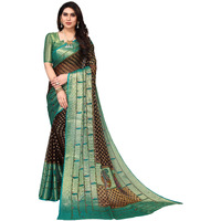 Winza Designer PS Brasso Padma Brown_W Plain Chiffon sarees for women