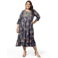 MIRCHI FASHION Womens Anarkali Cotton Foil Work Shibori Dyed Embroidered Kurti Only (MPK9531-Grey-6XL)