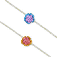 Prapti Handicrafts handmade crochet rakhi for brothers/kids rakhi Pack of 2 With Roli Chawal