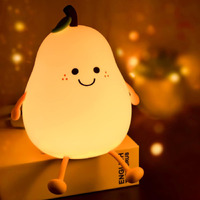 NYRWANA Night Lamp for Bedroom, Cute Lamp, Night Lamp for Kids, Silicone Lamp, Cute Night Lamp, Birthday Gifts, Lamp for Kids, Light Lamp, Rakhi for Brother, Rechargeable, Pear Lamp (Warm white)