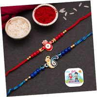 CraftVatika Rakhi with Fridge Magnet Evil Eye Peacock Rakhi for Brother Set of 2 Designer Rakhi for Bhaiya Boy Kids Rakshabandhan Rakhi Evil Eye Hamsa Hand Rakhi Set