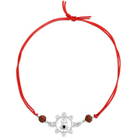 Silver Chest 925 Silver Rakhi for Brother - Pure Chandi Rakhi for Men and Boys in Moli Dhaga with Authenticity Certificate | Design -Trishul