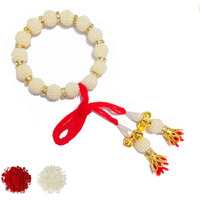 Riddhika Ventures Set of Multi Colour Rakhi for Bhabhi with Roli Chawal and Greeting Card (K17)