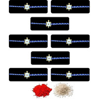 Saugat Traders Kachua Evil Eye Rakhi for Brother Set of 8 with Roli Chawal Chopra - Tortoise Evil Eye Rakhi - Turtle Rakhi - Good Luck Rakhi