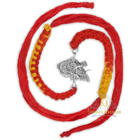 SJ SHUBHAM JEWELLERS 925 Sterling Silver Rakhi for brother God Rakhi Bracelet Raksha Bandhan Pure Cotton For Men, Rakhi With Roli Chawal
