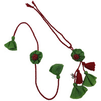 Prapti Handicrafts Handmade Fabric Set of 2 Rakhis Family Combo Rakhi for Brother Lumba Bhabhi Bhaiya Bhai Rakhi for Brother With Roli Chawal (Green -Combo)