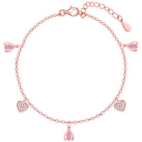 GIVA 925 Silver Rose Gold Crocus Heart Bracelet, Adjustable | Rakhi Rakshabandhan Gift for Sister Bhabhi, Gifts for Women & Girls | With Certificate of Authenticity and 925 Stamp | 6 Months Warranty*