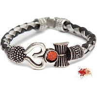 To The Nines Designer Bracelet Rakhi/Band for Beloved Brother with Tilak Material