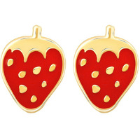 GIVA Girl Silver Golden Cute Strawberry Kids Earrings | Rakhi Rakshabandhan Gift Brother Sister, Birthday Gifts for Kids | With Certificate Of Authenticity And 925 Stamp | 6 Month Warranty